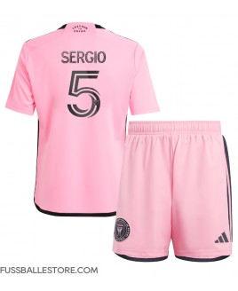 Günstige Inter Miami Sergio Busquets #5 Heimtrikotsatz Kinder 2024-25 Kurzarm (+ Kurze Hosen)